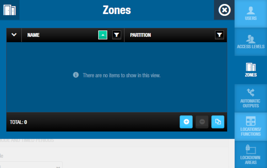 Zones dialog box