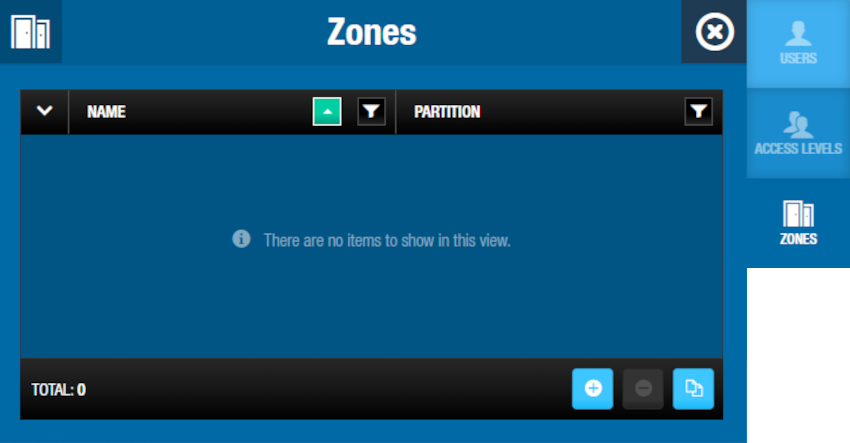 Zones dialog box