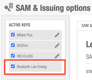 Bluetooth Low Energy option in SAM
