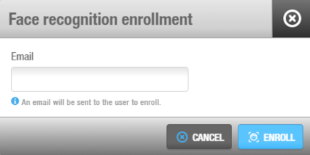 'Face recognition enrollment' dialog box
