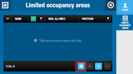 Click 'Limited occupancy areas' in the sidebar