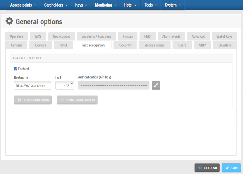'Face recognition' tab