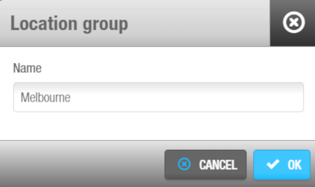 Type a name for the new location/function group in the dialog box