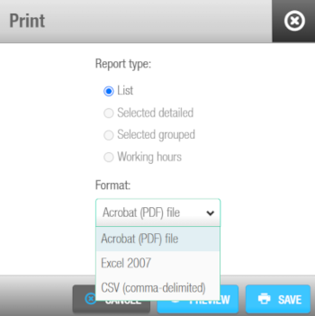 Print dialog box