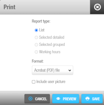 Print dialog box