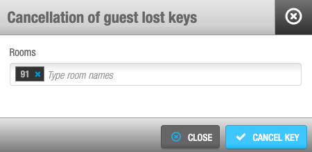 Cancel lost guest key dialog box