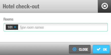 'Hotel check-out' dialog box