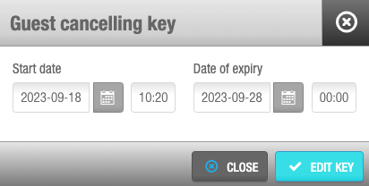 Guest cancelling key dialog box