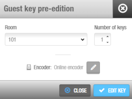 'Guest key pre-edition' dialog box
