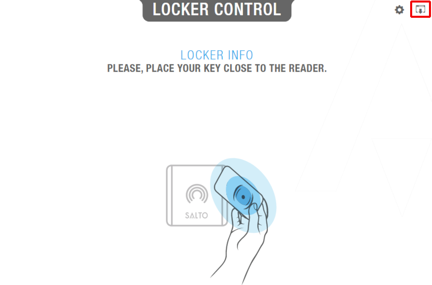 'Logout' icon on the 'View locker' screen