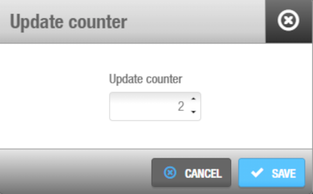 'Update counter' dialog box