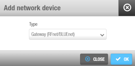 'Add network device' dialog box