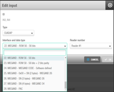 Interface and data type selection