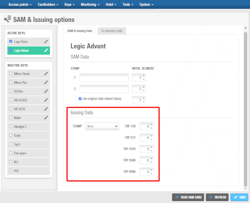 Issuing data - Legic Advant