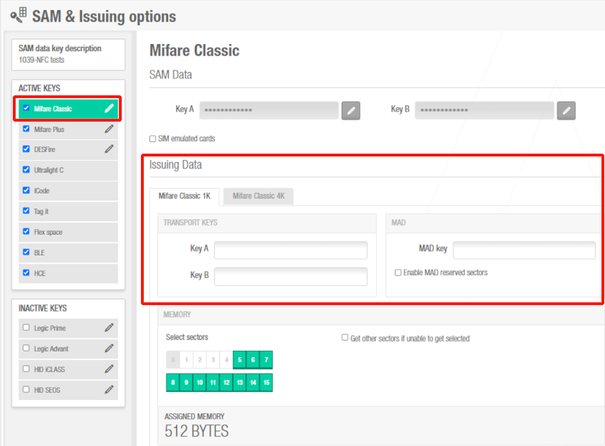 Issuing data dialog box