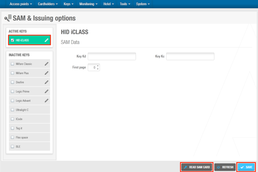 HID iCLASS SAM data