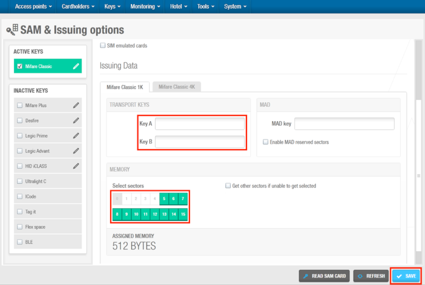 Issuing data panel