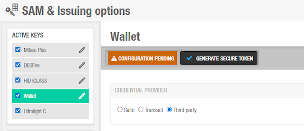 Wallet keys