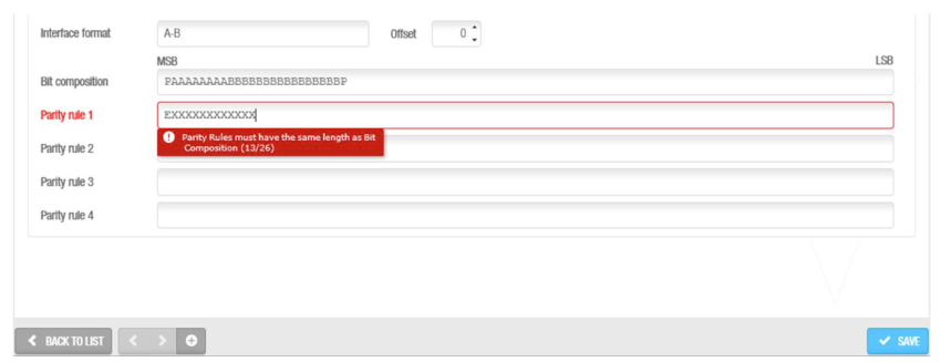 The system will assist on properly configuring the parity rules