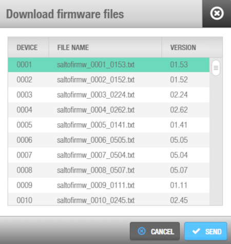 'Download firmware files' dialog box