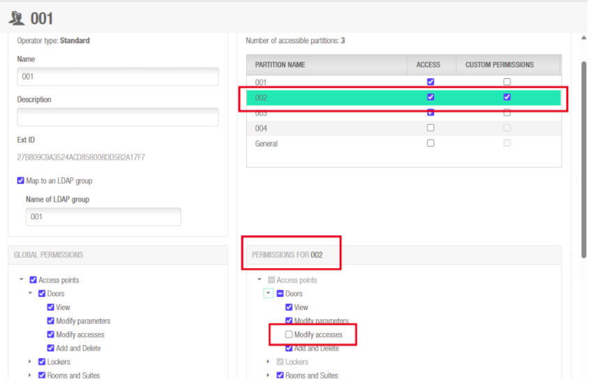 Strict mode example in operator group permissions