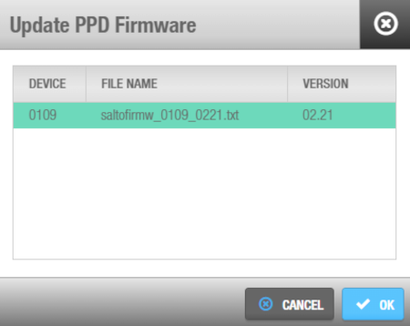 Dialog 'PPD Firmware updaten'