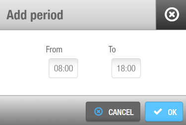 'Add period' dialog box