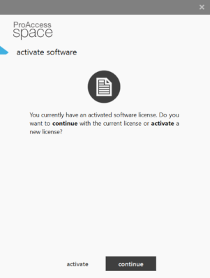 'Activate software' dialog box