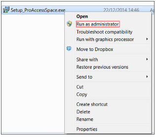 Run as administrator screenshot
