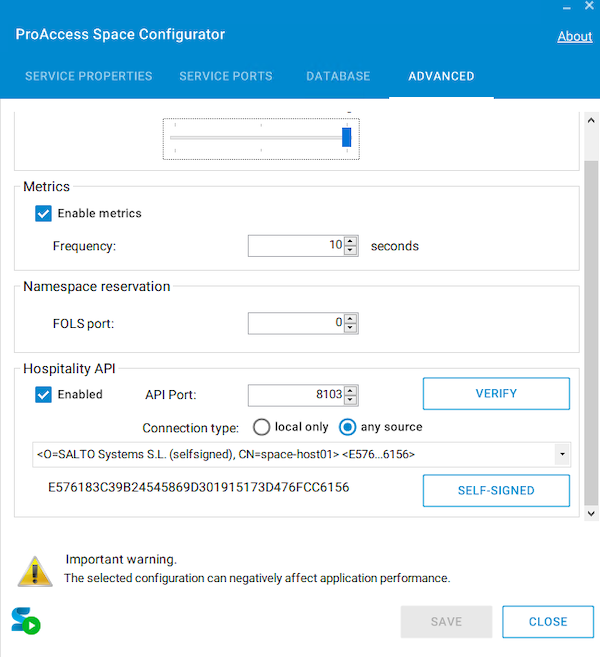 'Any source' option in the Space configurator