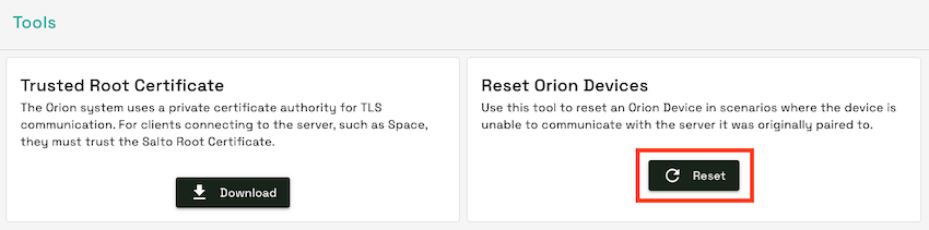 Reset XS4 Face Device