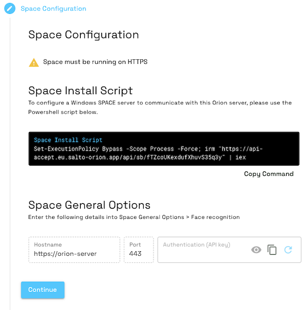 XS4 Face install Space install command
