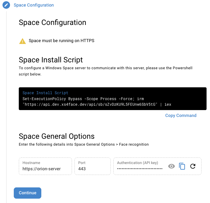 XS4 Face install Space install command