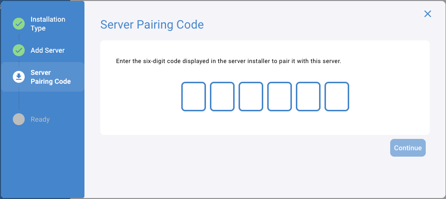 XS4 Face Server Install Express Pairing Code Entry