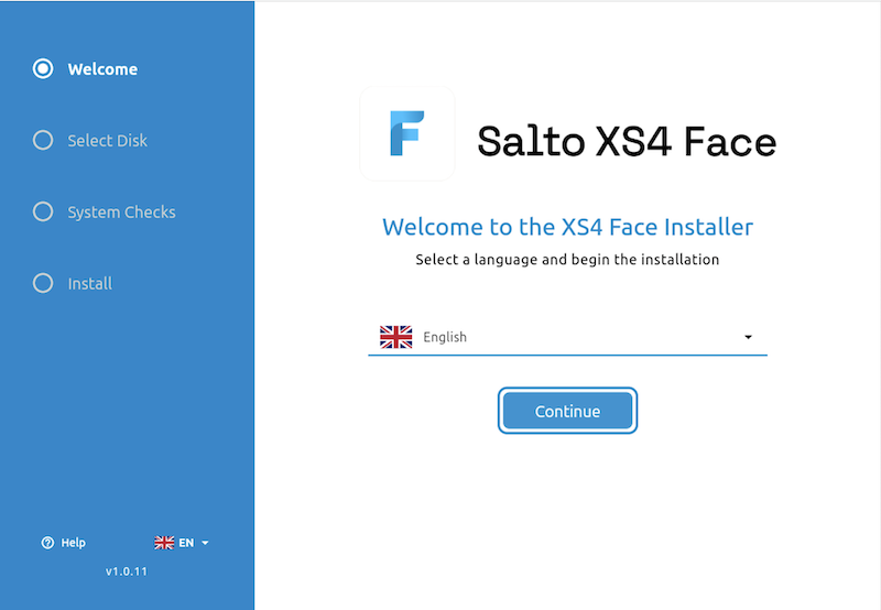 XS4 Face Server Installer Sprachwahl