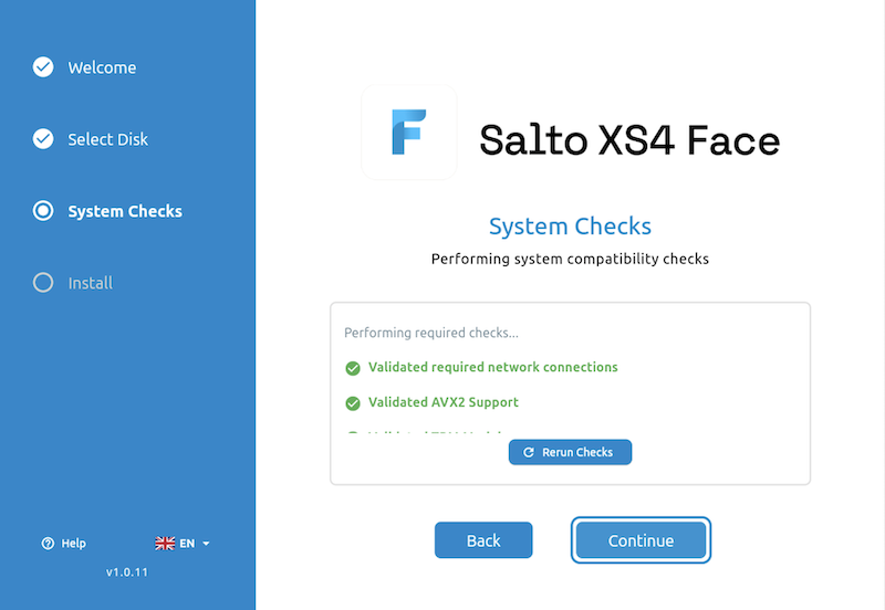 XS4 Face Server Installer Netzwerk-Details