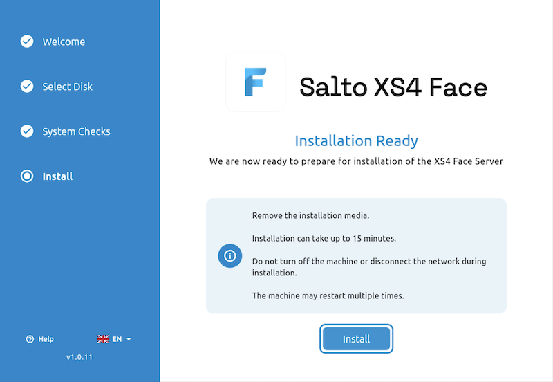 XS4 Face Server Installer Ready to Install