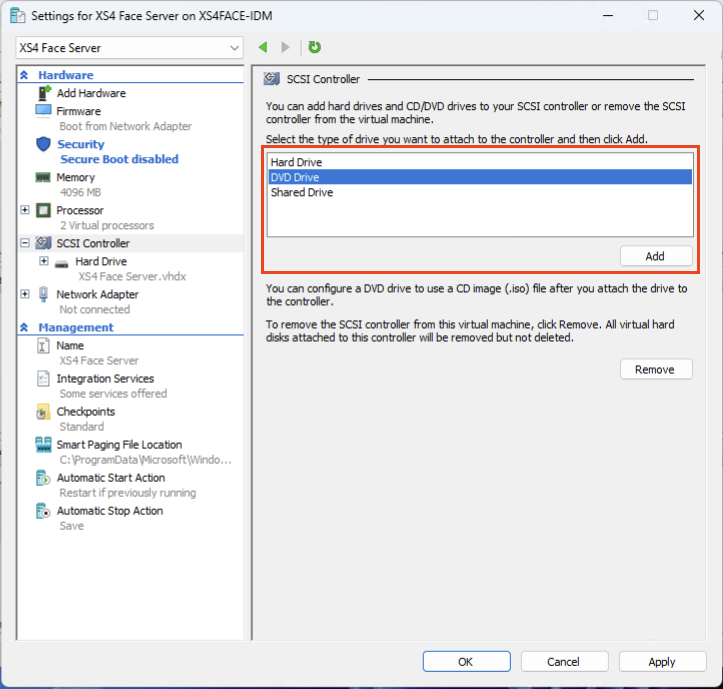 Add DVD Drive to Virtual Machine