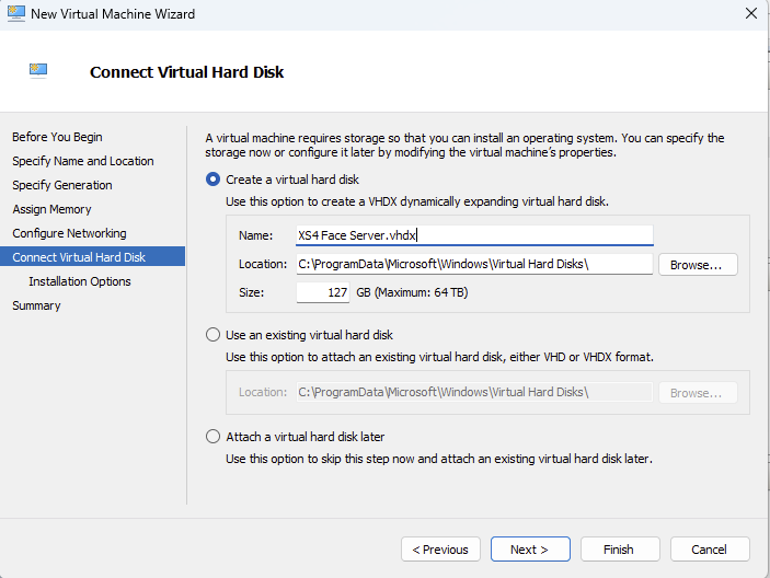 Create Virtual Hard Disk