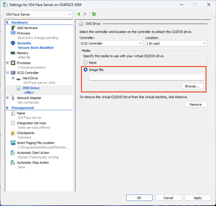 Select XS4 Face Server Installer ISO