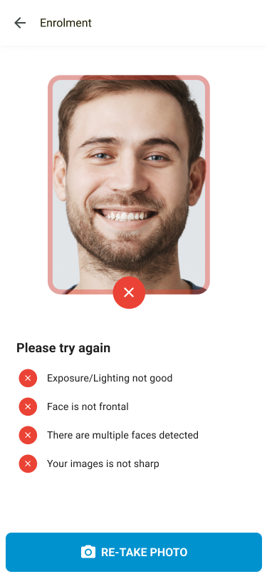 XS4 Face Enrollment bad feedback