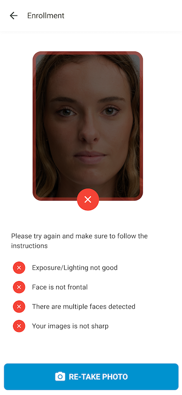 XS4 Face Enrollment bad feedback