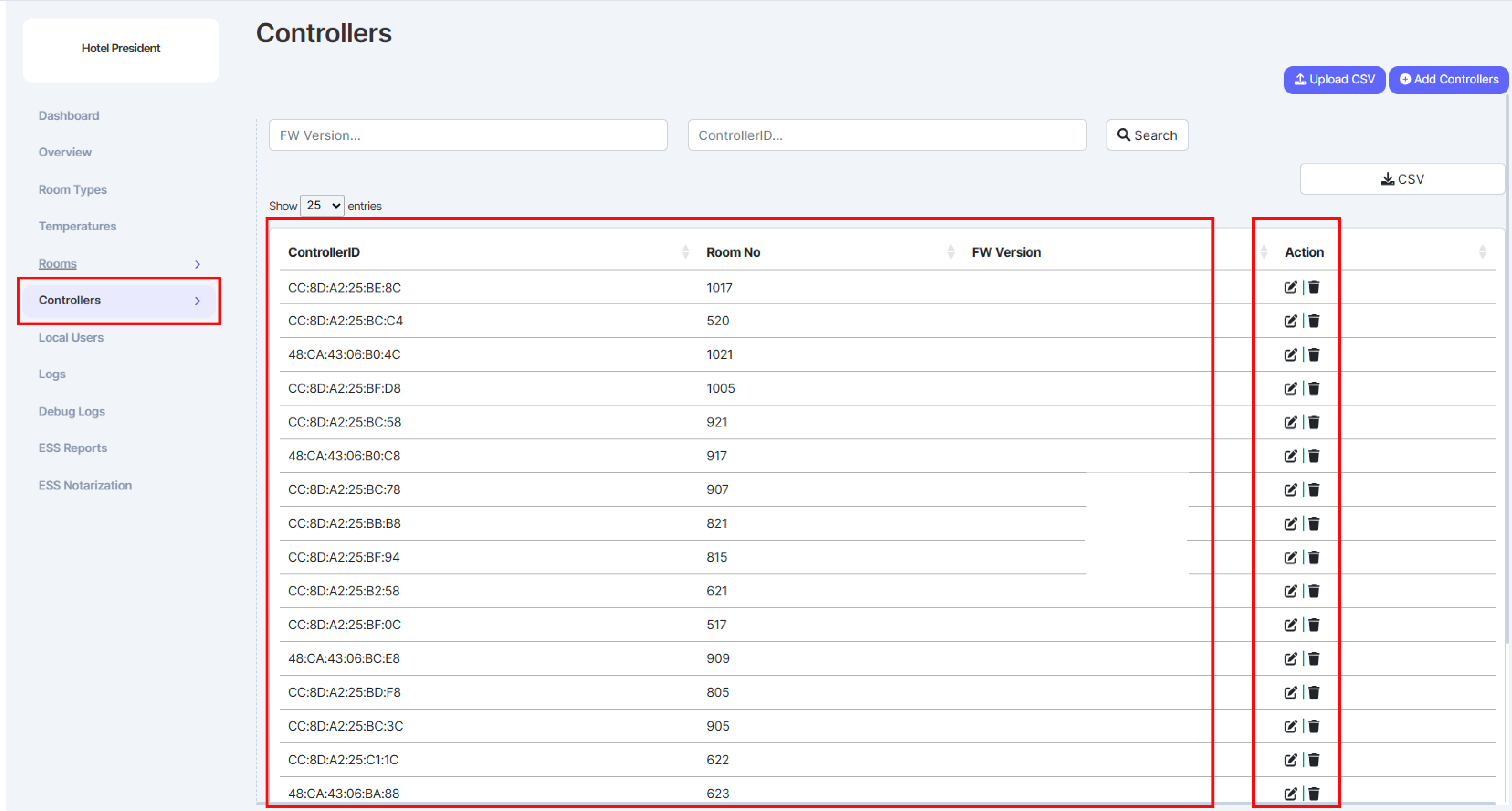 XS4 Sense cloud Project Controllers