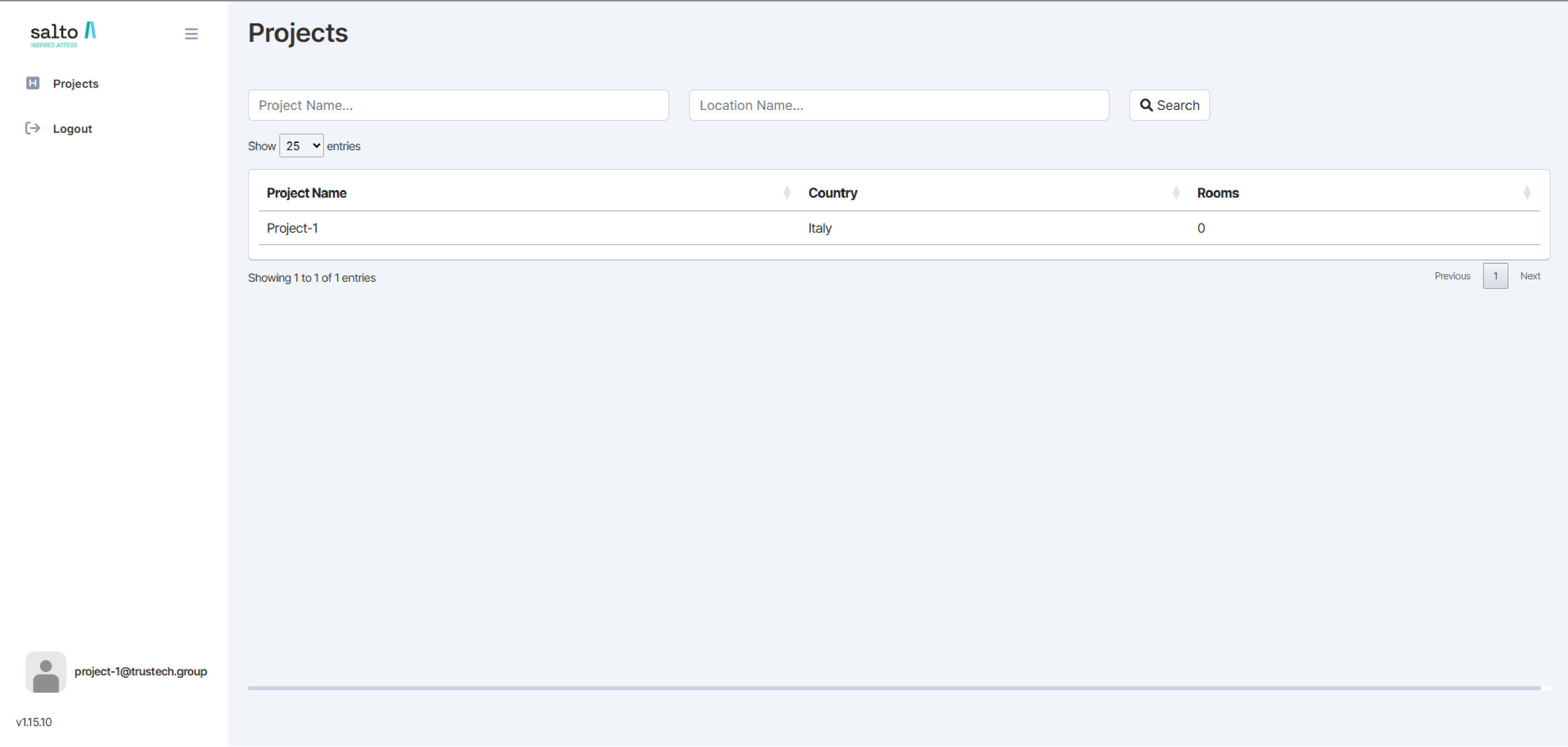 XS4 Sense cloud project list