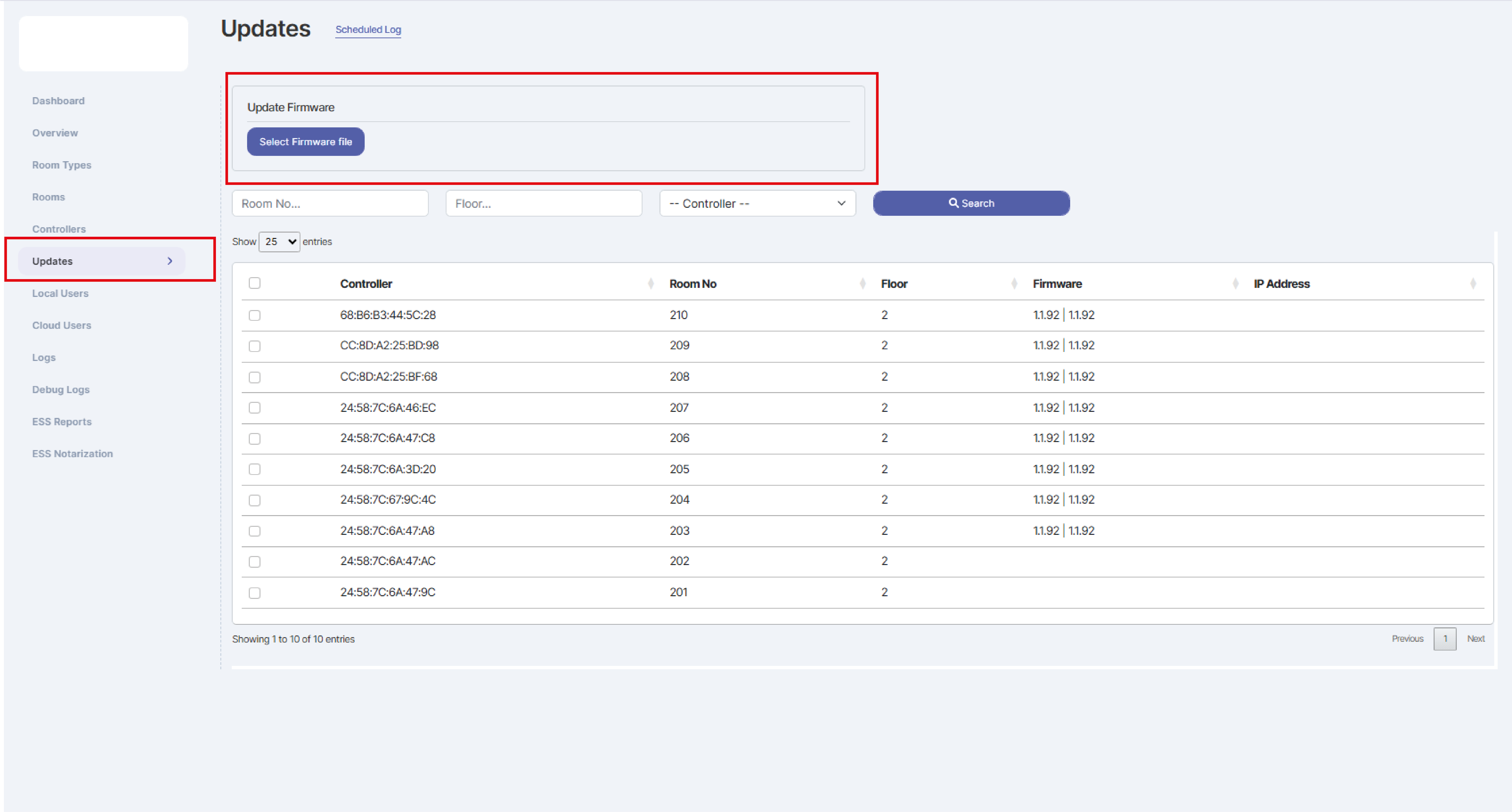 XS4 Sense firmware section